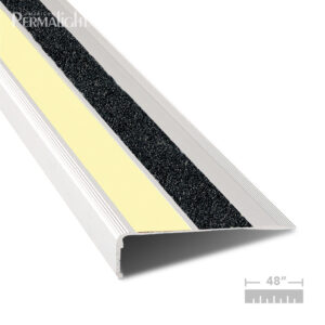 Photoluminescent Anti-Slip Aluminum Stair Nosing (48 in)