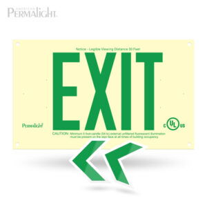 Permalight Rigid PVC Plastic EXIT Sign, Unframed, 6-inch