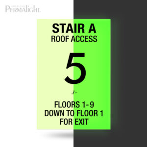 Custom Photoluminescent PVC Floor Identification Signs