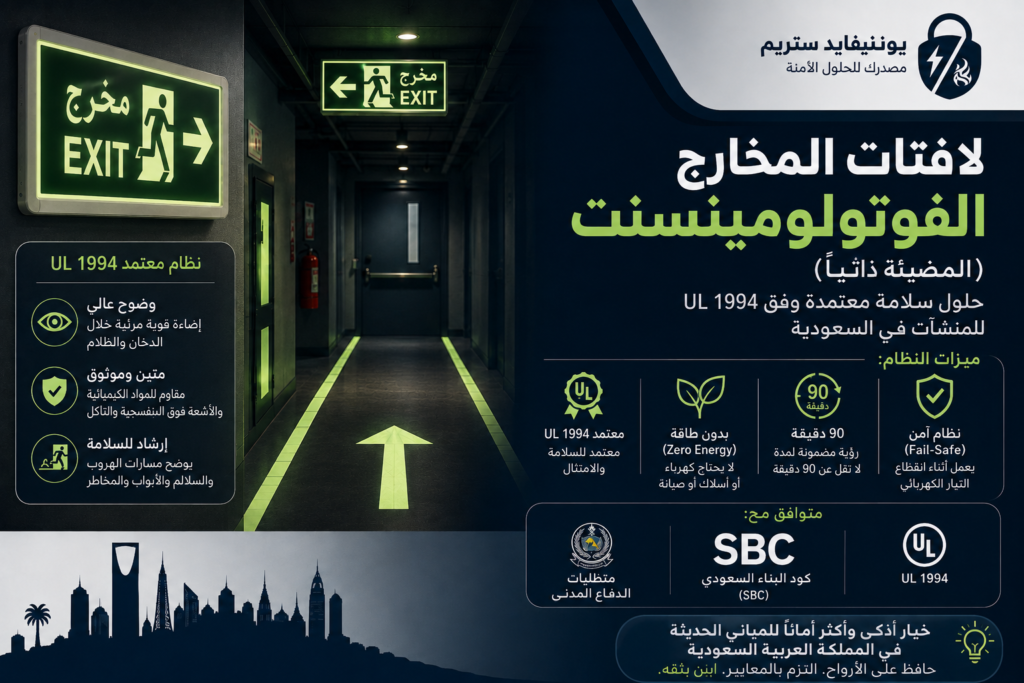 علامات مخارج الطوارئ المضيئة ذاتياً